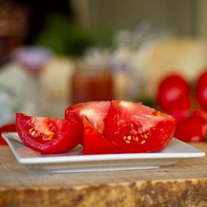 Freshly Cut Tomatoes for Monkeypod Jam's Handmade Spiced Tomato Jam